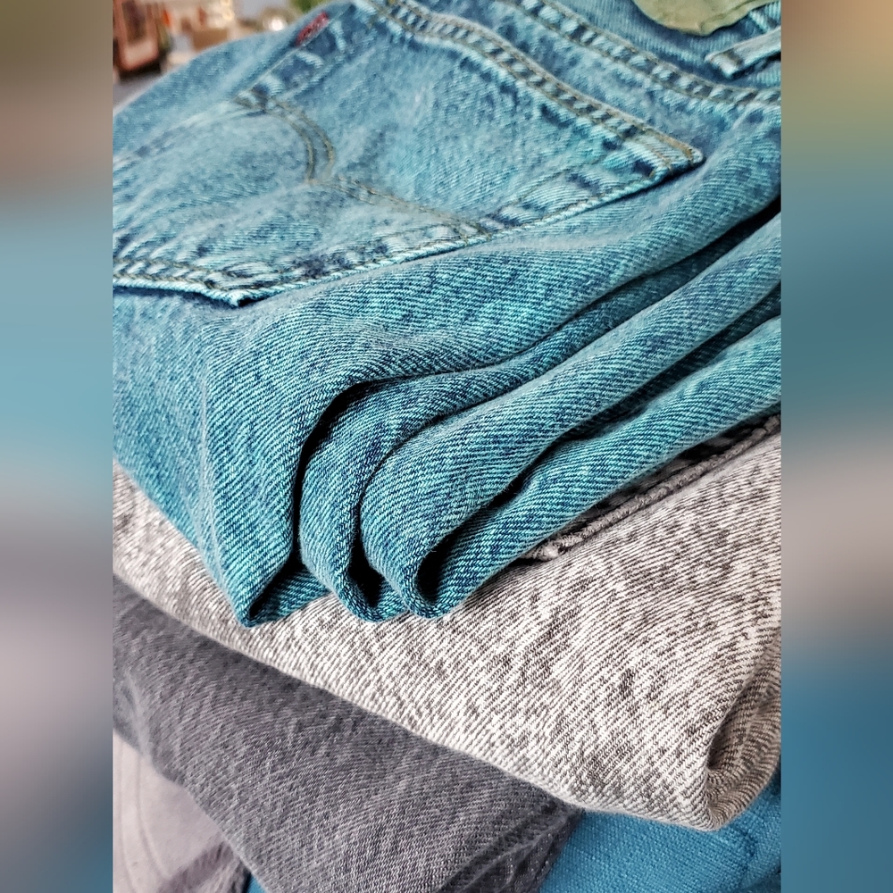 Vintage Levis 501 0675 W32 L34 Teal Overdye button fly red label 80s / 90s - Picture 16 of 16